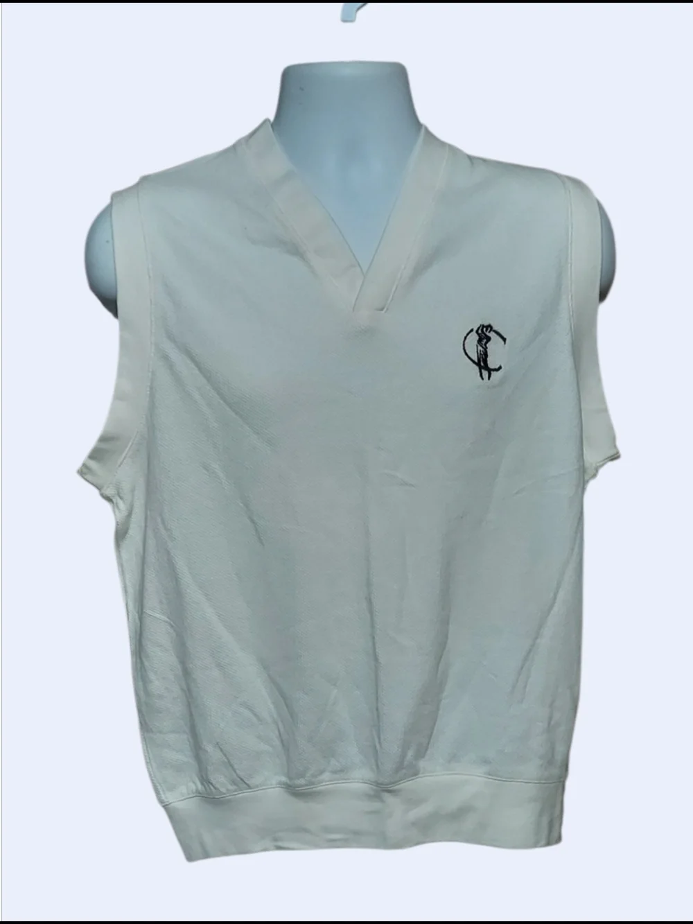 NWT Vintage MUNSINGWEAR 90's Classic White Golf Vest Sz MEDIUM - Picture 1 of 2